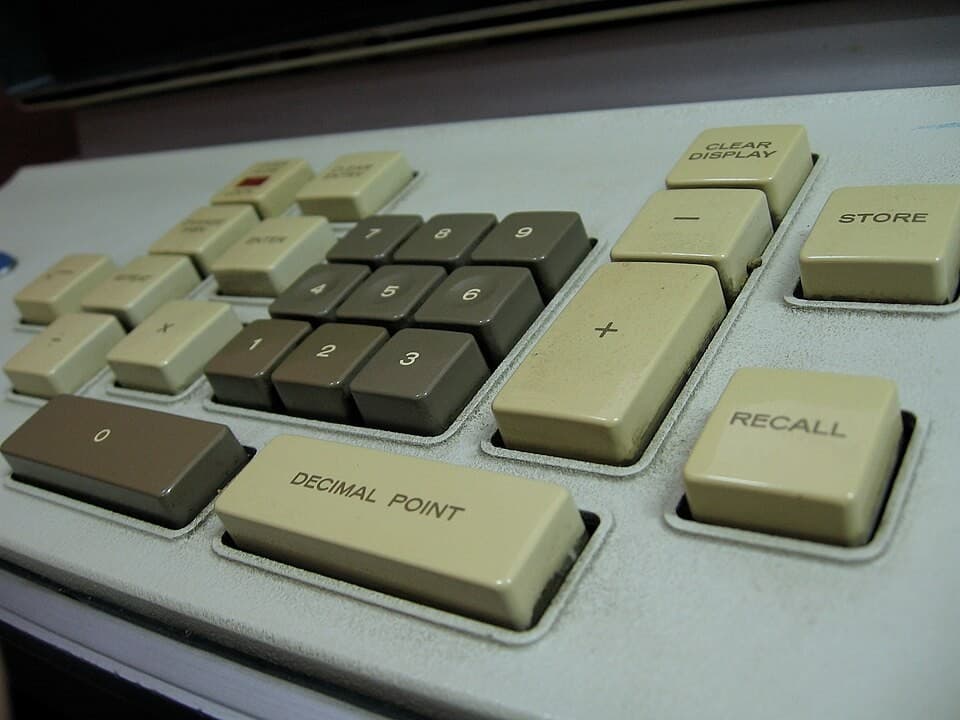 Close-up of a calculator keyboard used for tax prep